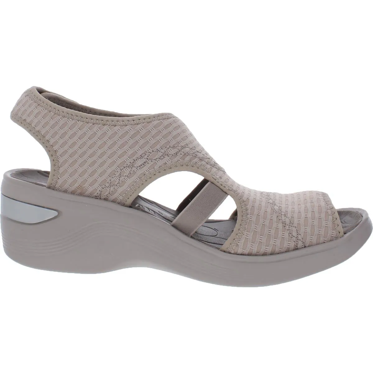 Dream Womens Contrast Trim Slingback Wedge Sandals