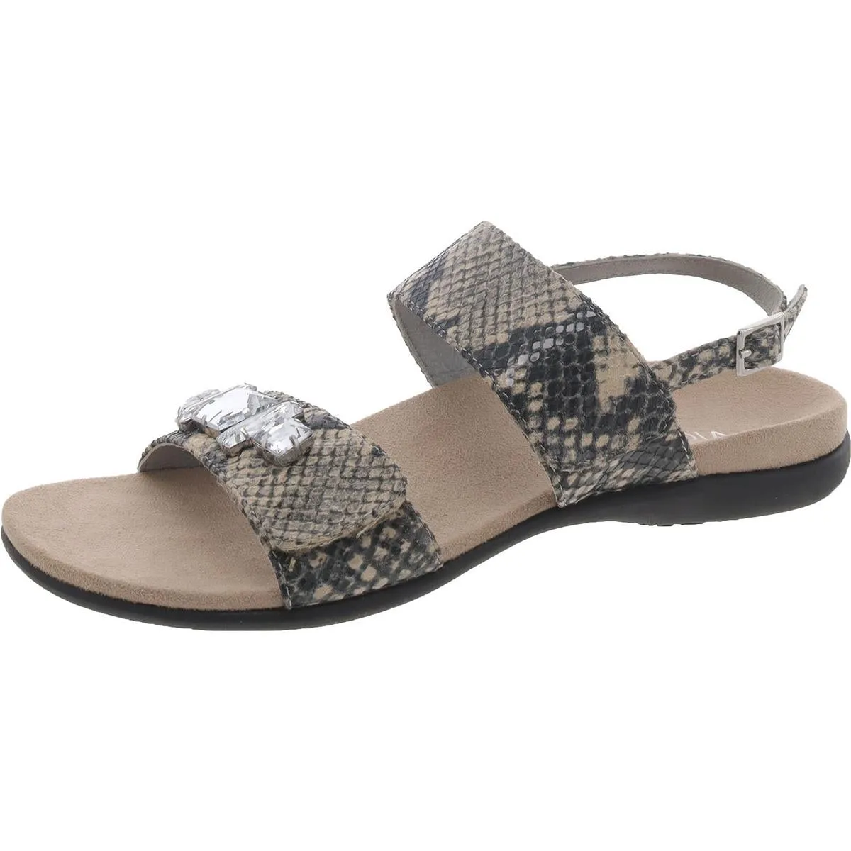 Dupre Womens Leather Embellished Slingback Sandals