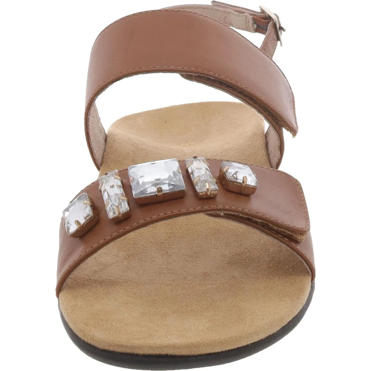 Dupre Womens Leather Embellished Slingback Sandals