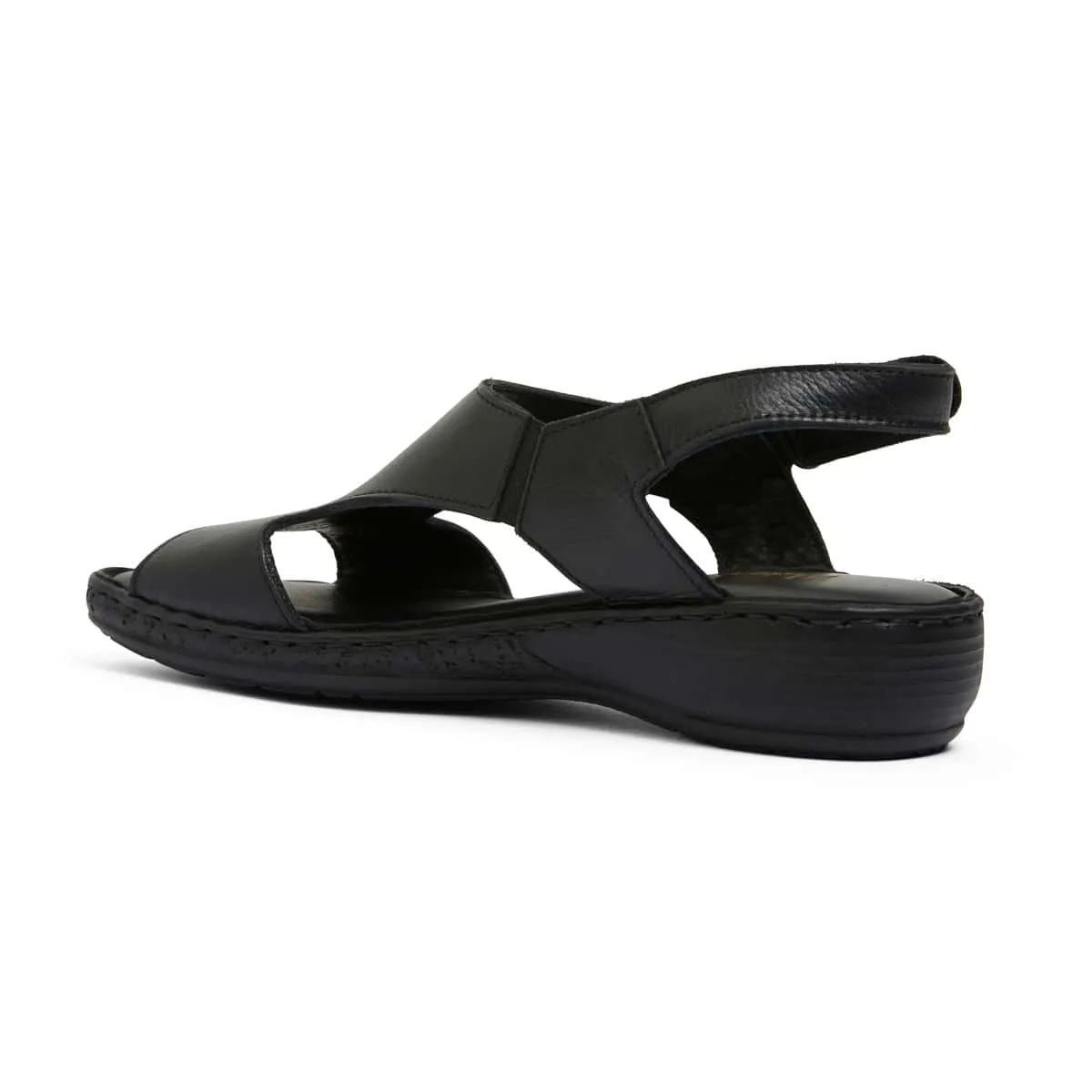 Dustin Sandal in Black Leather