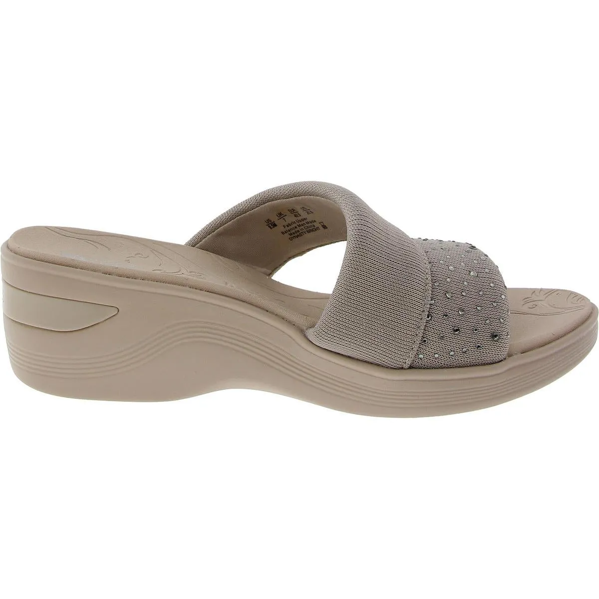 Dynasty Womens Rhinestone Manmade Slide Sandals