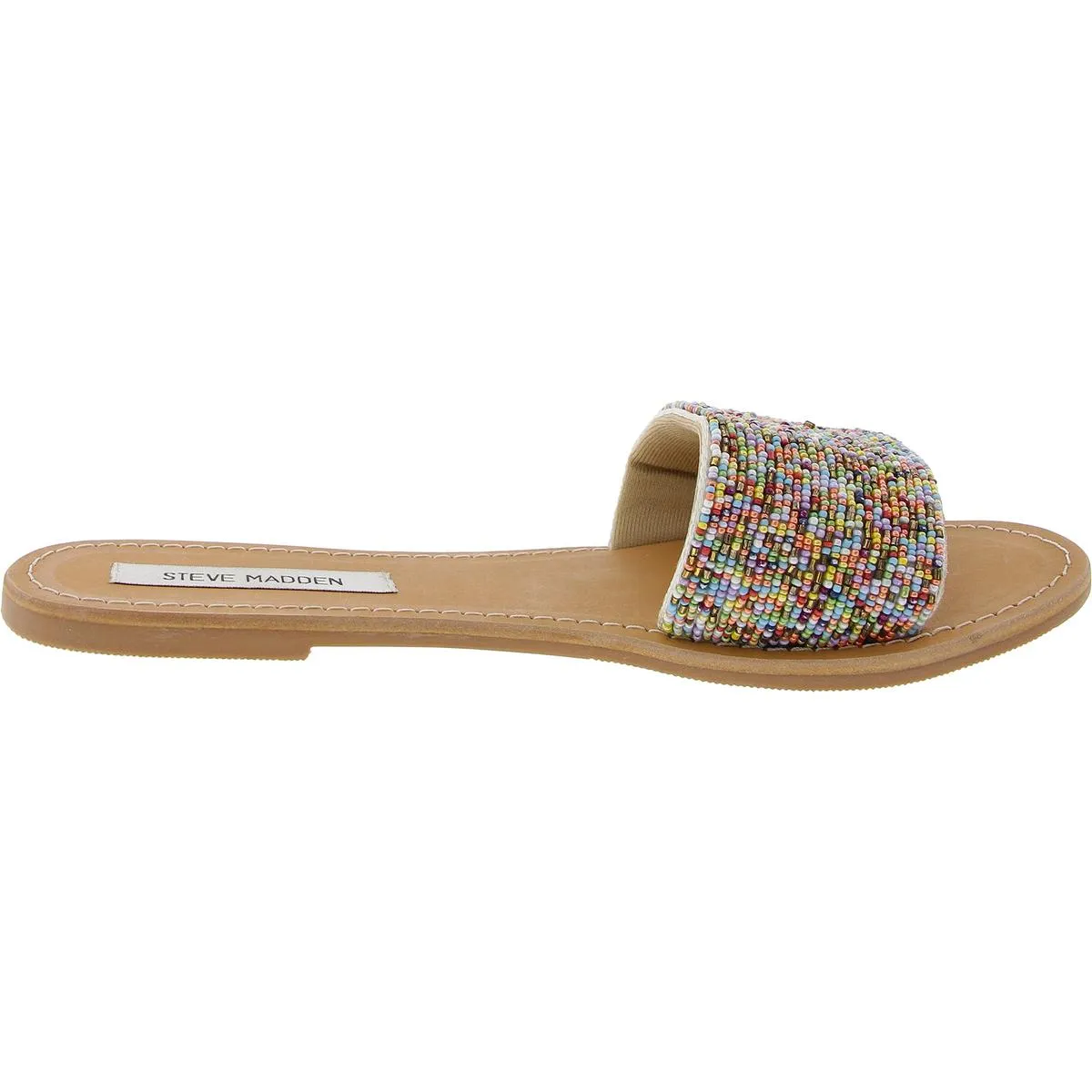 Elaborate Womens Beaded Knit Slide Sandals