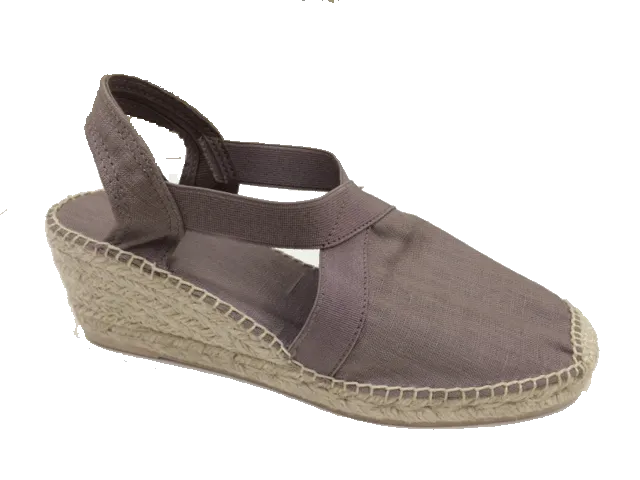 Elise Espadrille in Taupe Fabric