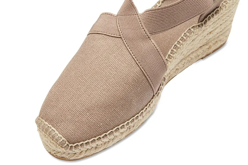 Elise Espadrille in Taupe Fabric
