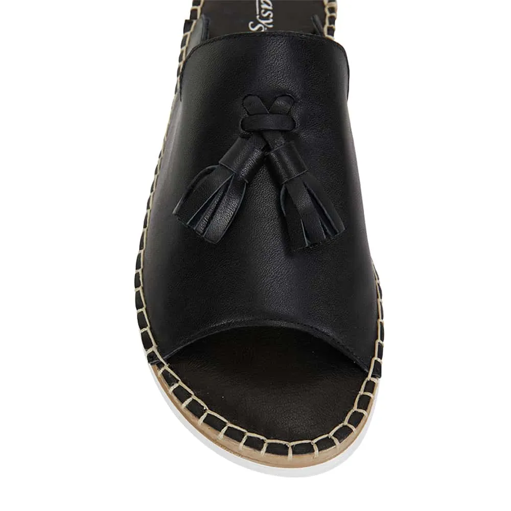 Elsa Sandal in Black Leather