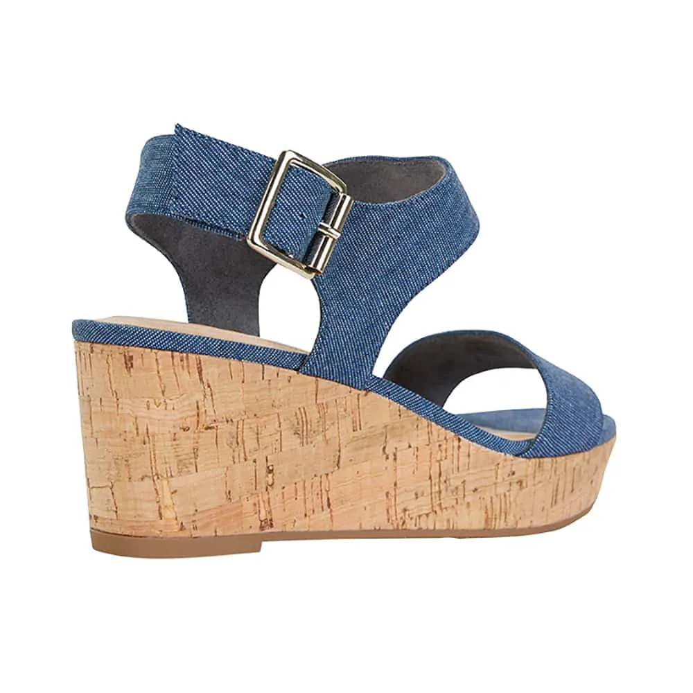 Ember Heel in Denim Fabric