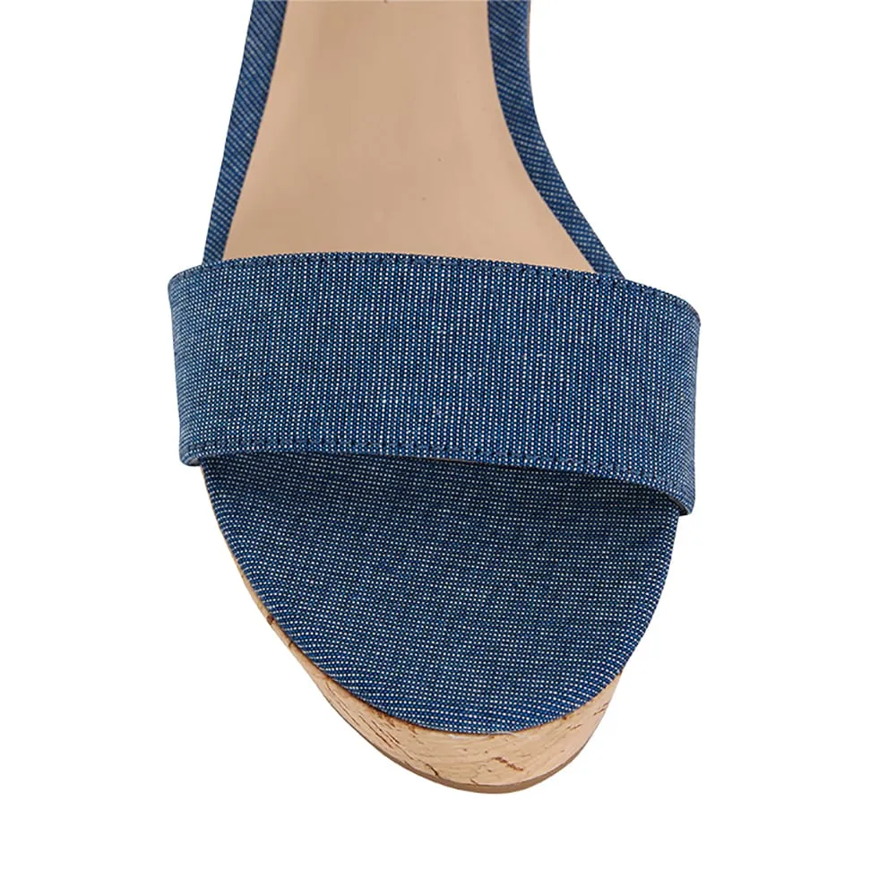 Ember Heel in Denim Fabric