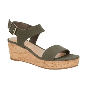 Ember Heel in Khaki Fabric