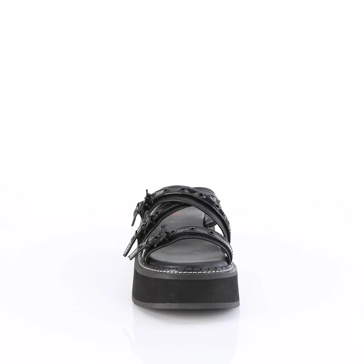 EMILY-07 Black Vegan Leather- Hologram Patent