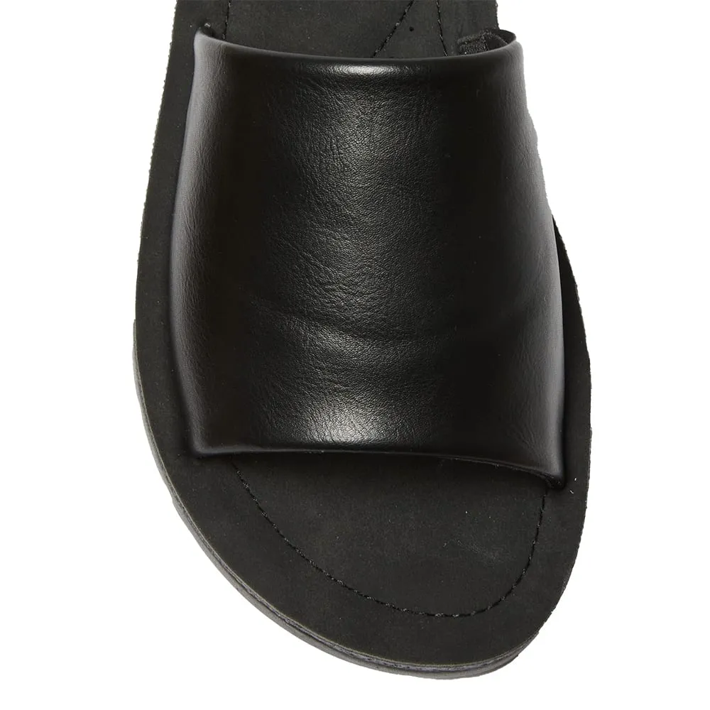 Enid Slide in Black On Black Smooth
