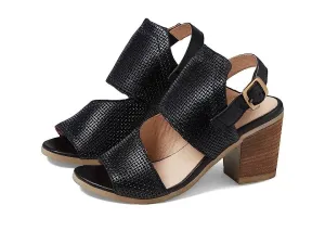 Eric Michael Bistro Sandal Women EU 37 Black Leather Block Heel Slingback KHD407