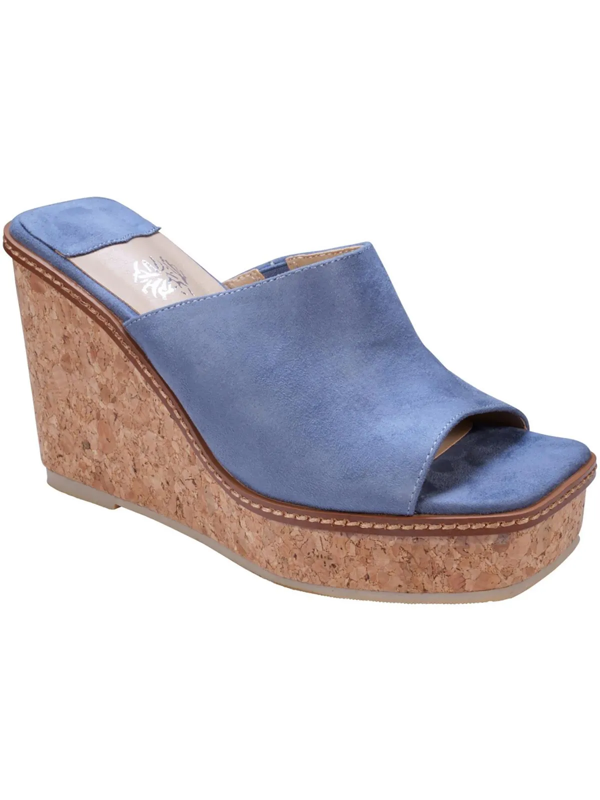 Estela Womens Faux Suede Slip On Slide Sandals