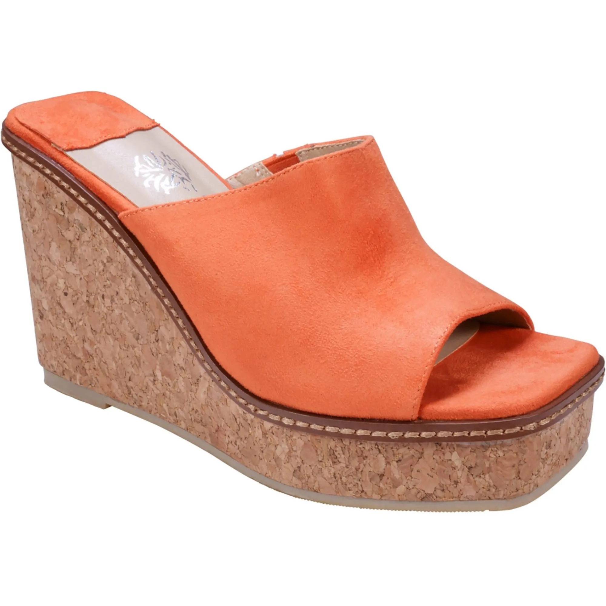 Estela Womens Faux Suede Slip On Slide Sandals
