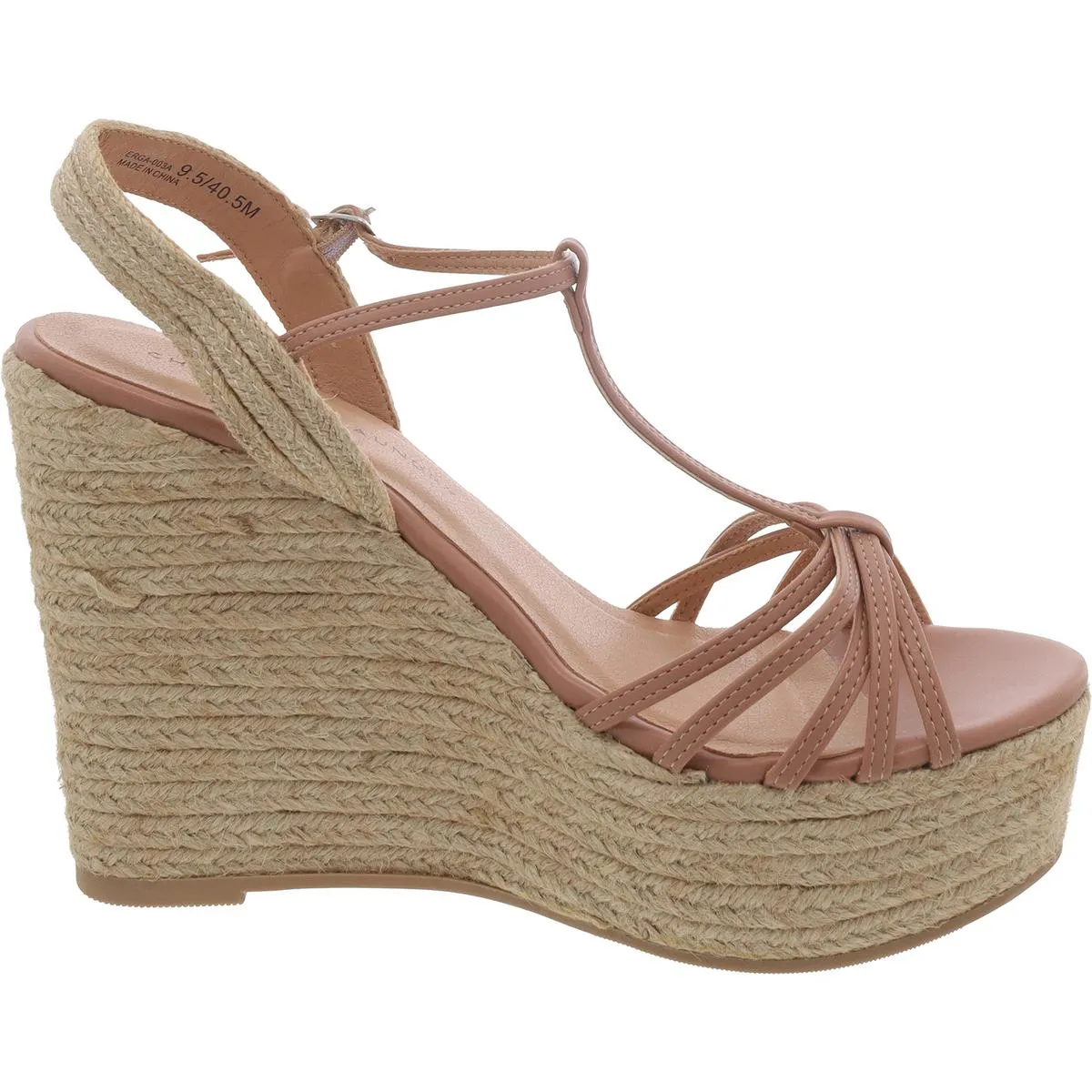 EVIE LOTTO Womens Faux Leather Open Toe Wedge Sandals