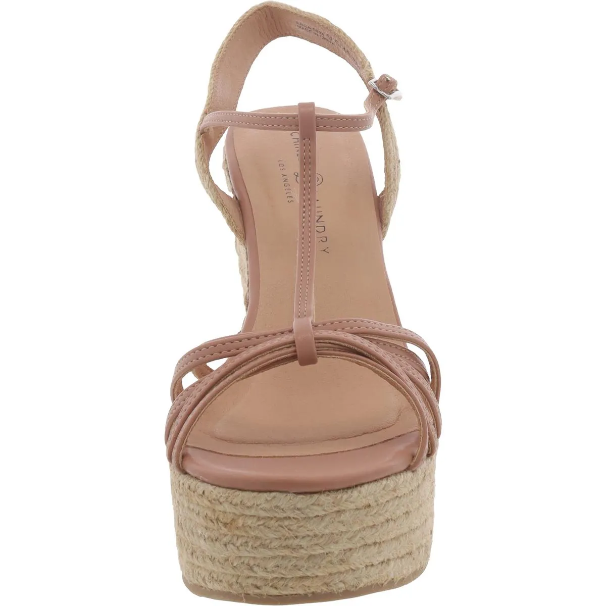 EVIE LOTTO Womens Faux Leather Open Toe Wedge Sandals