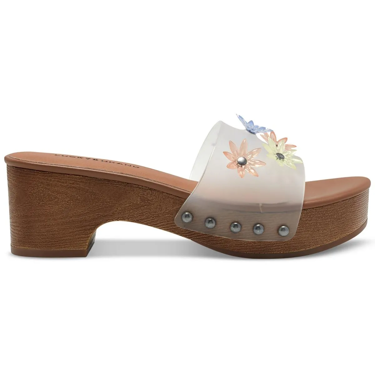 Fallyn Womens Studded Jelly Upper Slide Sandals