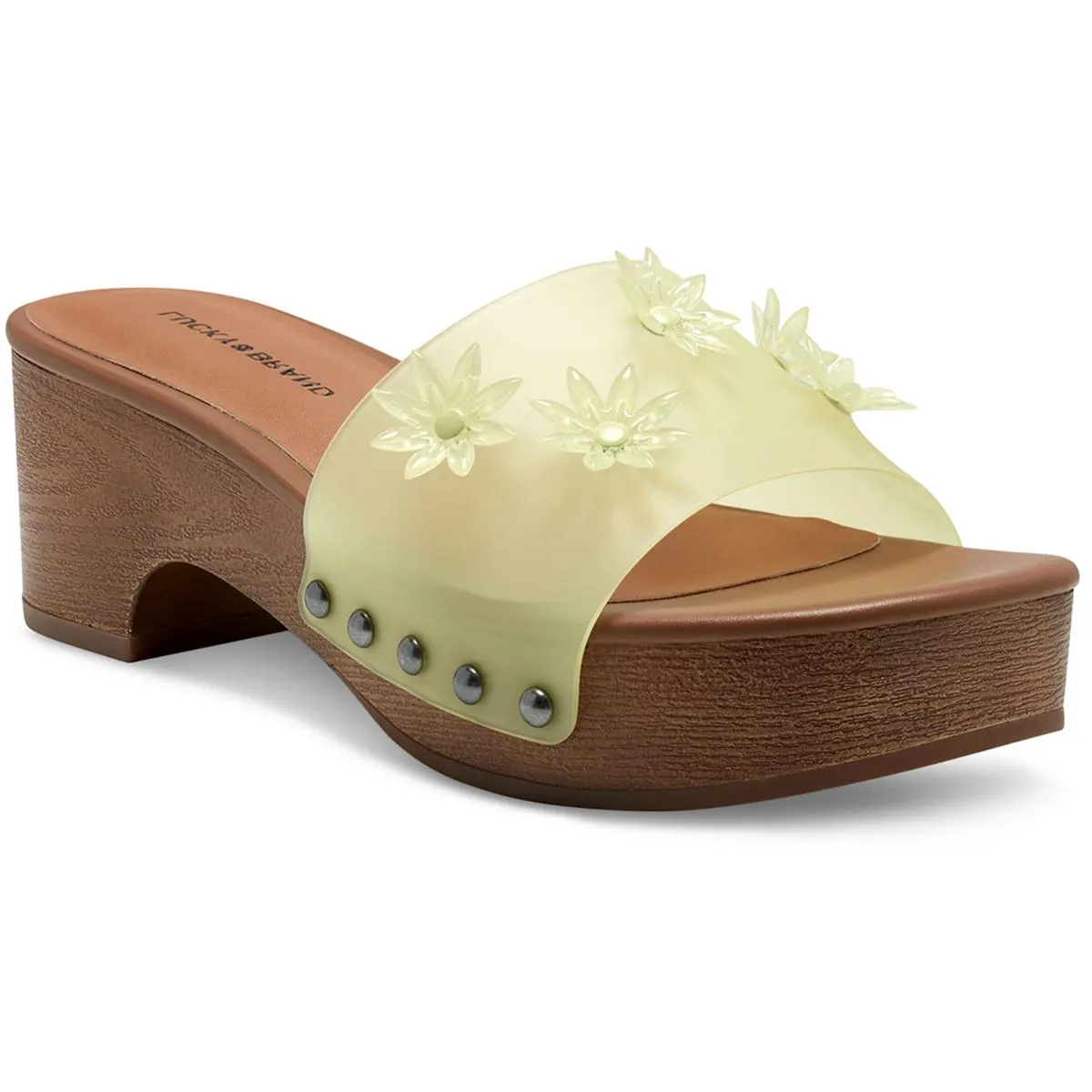Fallyn Womens Studded Jelly Upper Slide Sandals