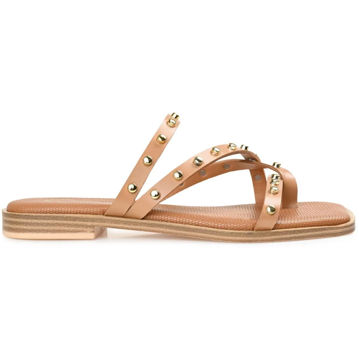 FANNY Womens Faux Leather Strappy Thong Sandals