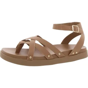 Finchh Womens Faux Leather Thong Ankle Strap