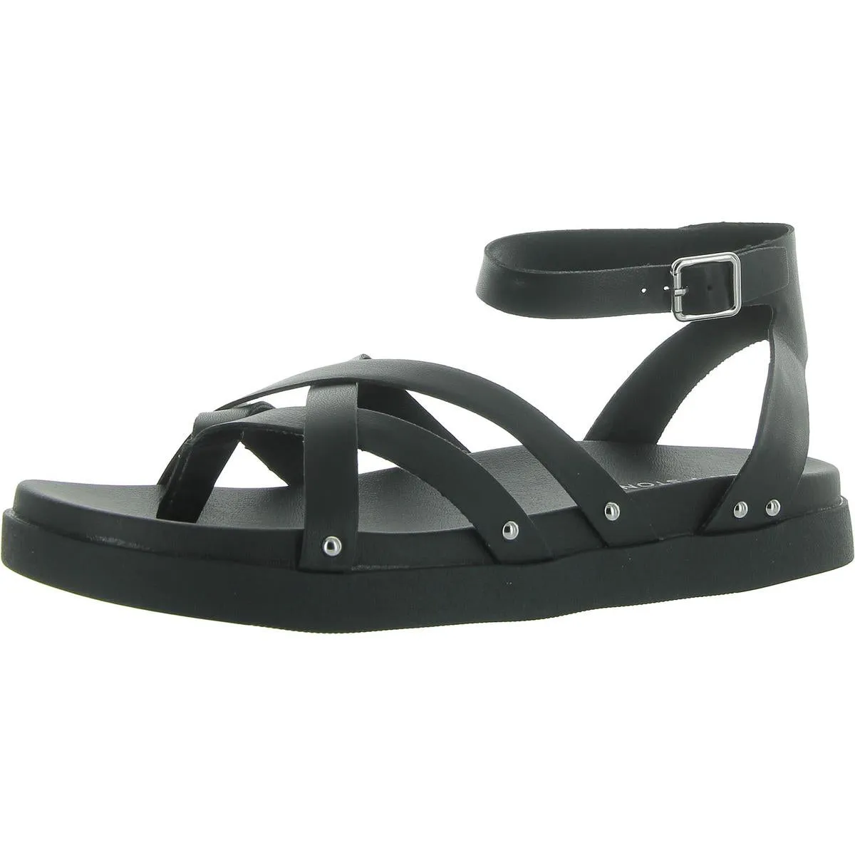Finchh Womens Faux Leather Thong Ankle Strap