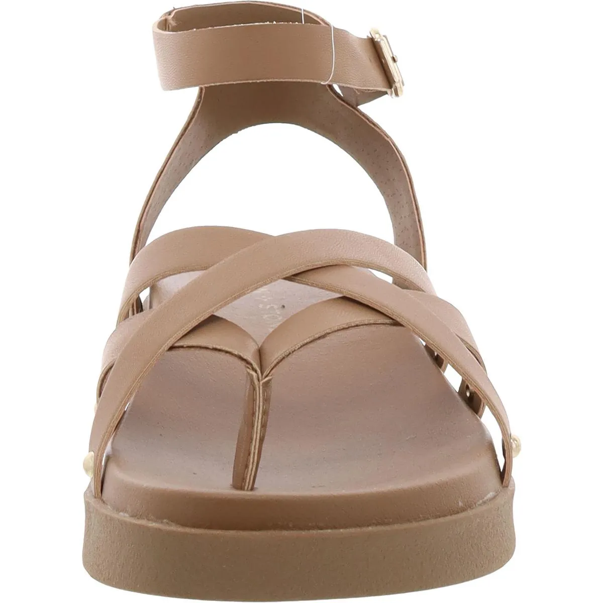 Finchh Womens Faux Leather Thong Ankle Strap