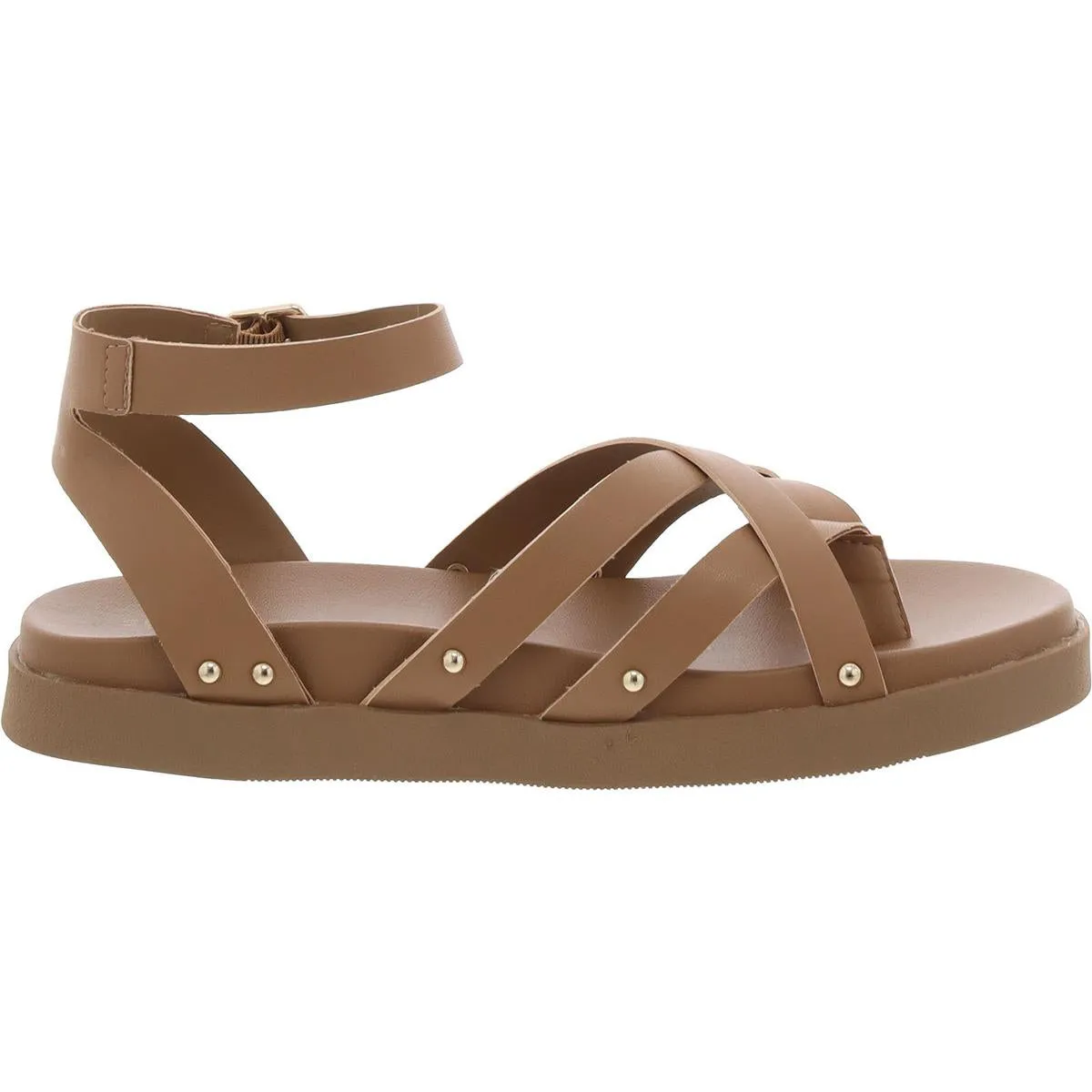 Finchh Womens Faux Leather Thong Ankle Strap