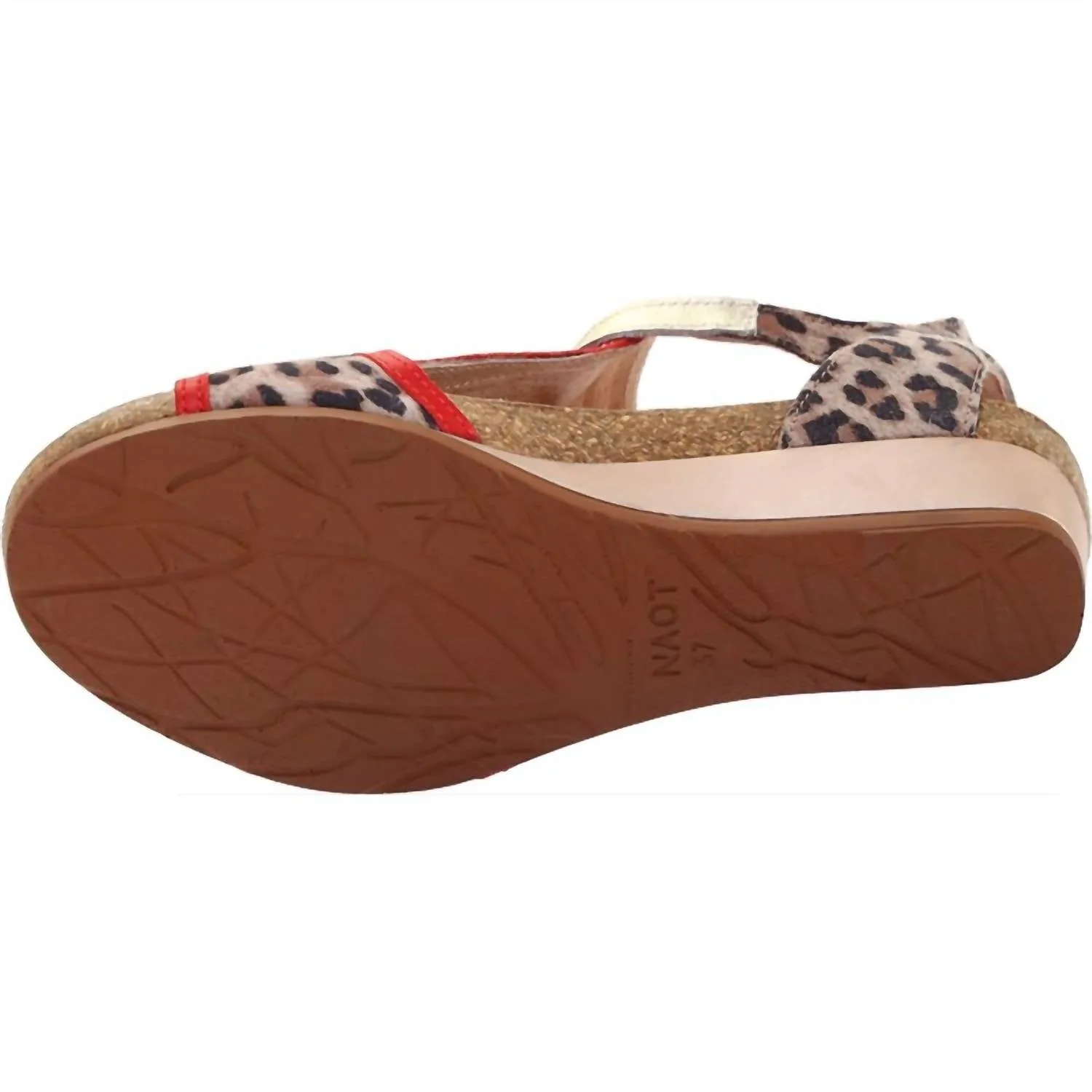 Fiona Sandal In Cheetah/kiss Red/radiant Gold Suede/leather