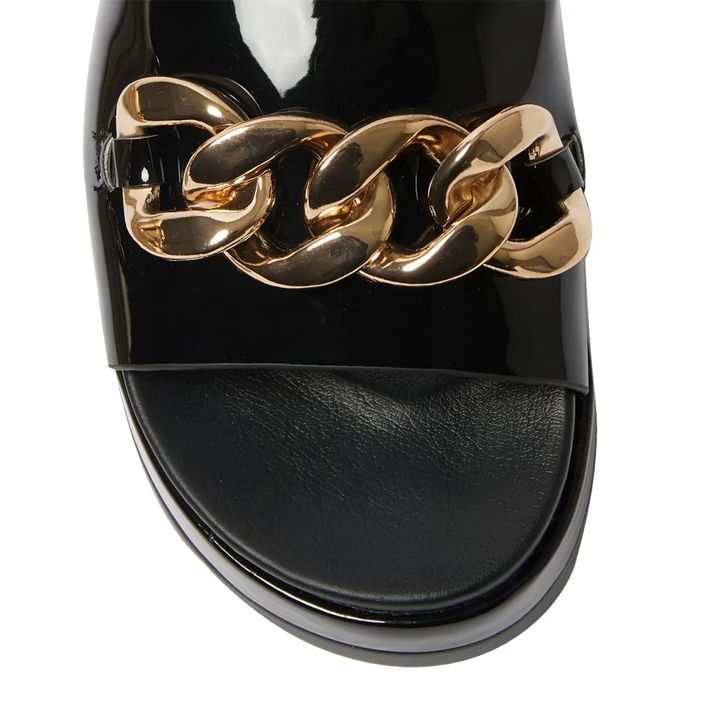 Fiona Slide in Black Patent