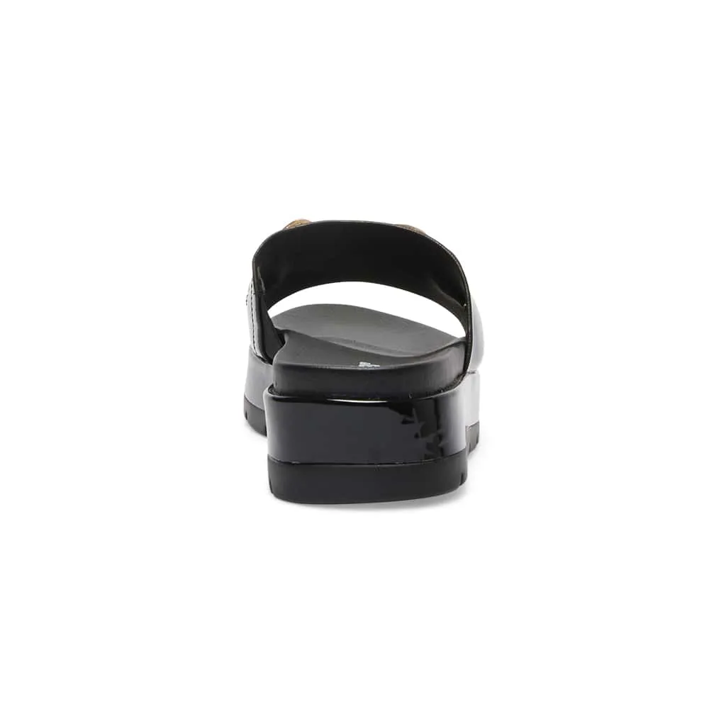 Fiona Slide in Black Patent
