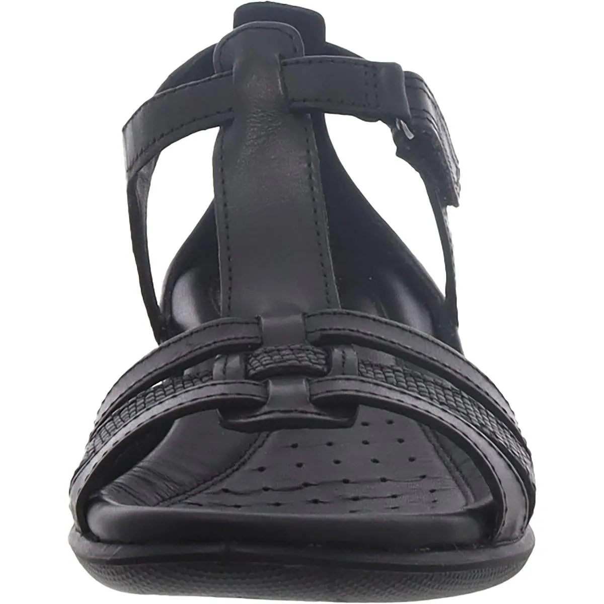 Flash Womens Leather Flat T-Strap Sandals