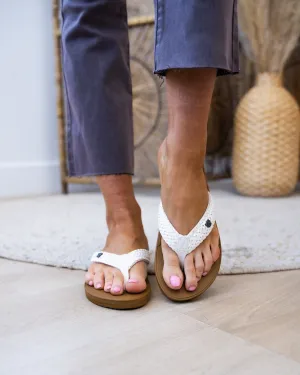 Flojos Waverly Flip Flops - White & Tan FINAL SALE