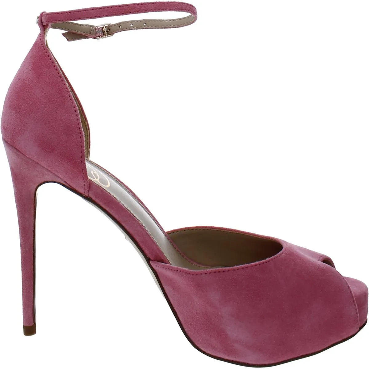 Florencia Womens Solid Ankle Strap Heels