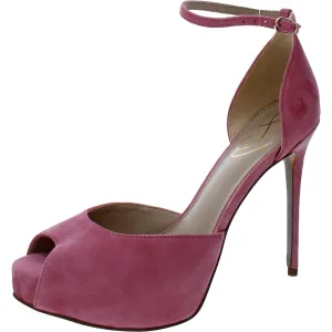 Florencia Womens Solid Ankle Strap Heels