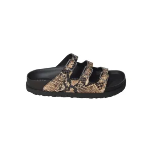 Florida Sandals In Python Leather Beige 1774