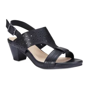 Fonda Heel in Black Leather