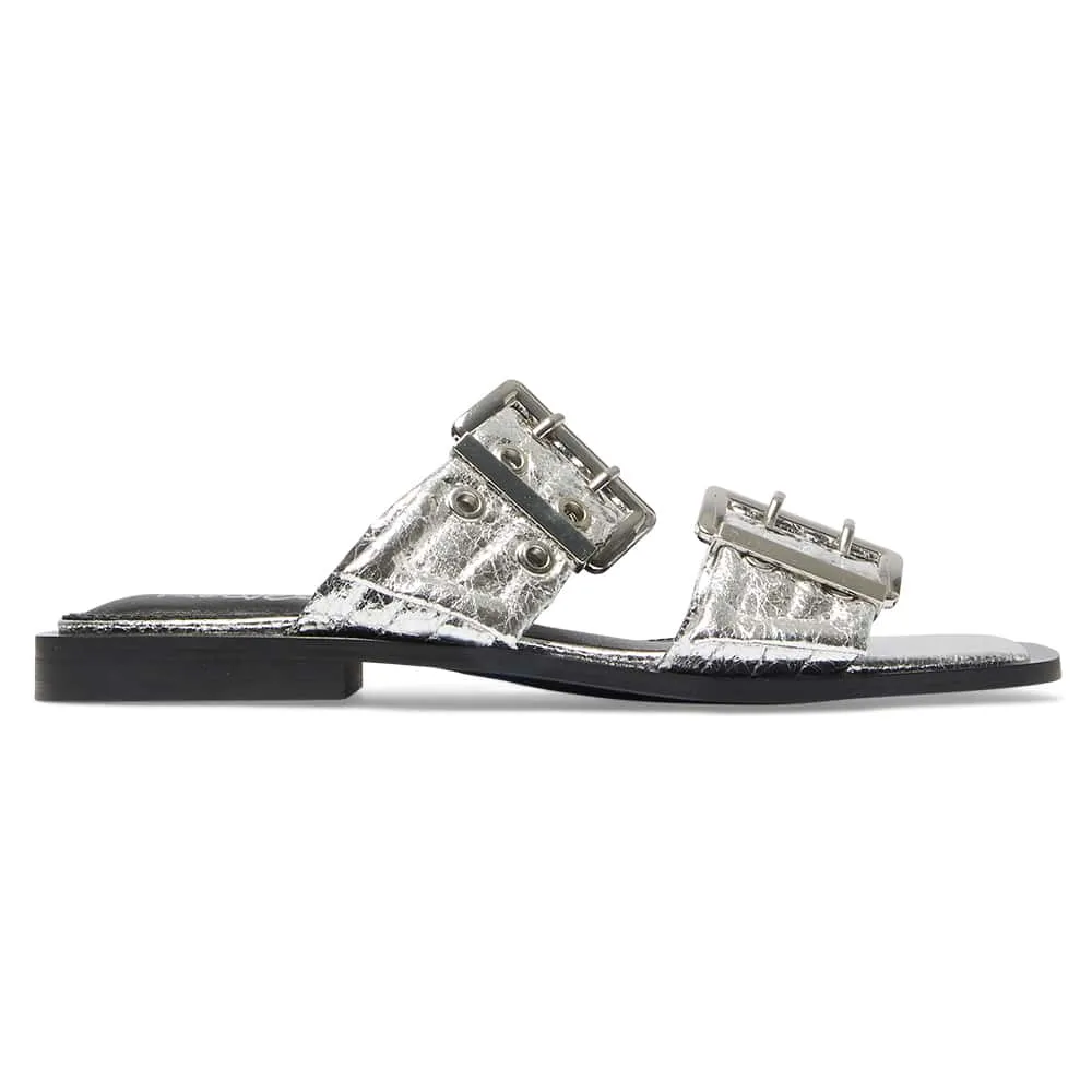 Fonda Slide in Silver Crinkle Sparkle