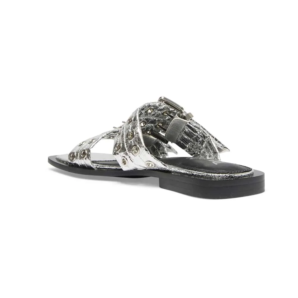 Fonda Slide in Silver Crinkle Sparkle