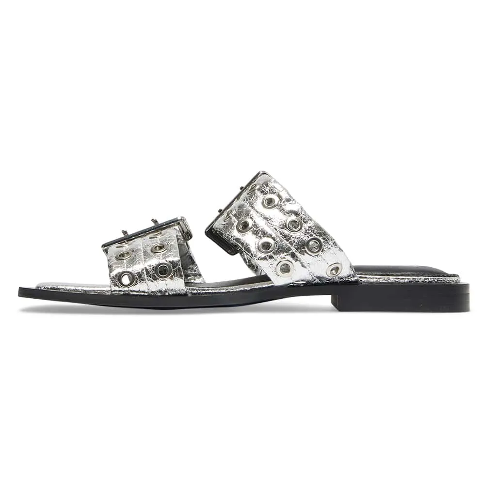 Fonda Slide in Silver Crinkle Sparkle