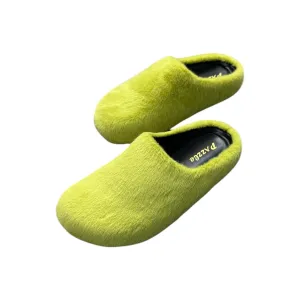FURRY10 - GREEN CALFSKIN HAIR SANDALS
