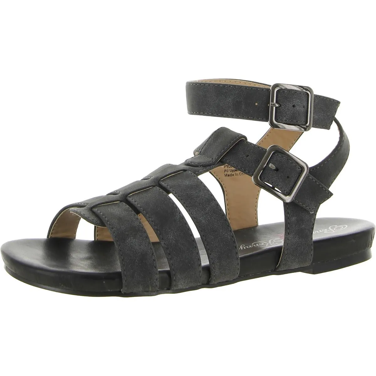 Fylo Womens Faux Leather Strappy Gladiator Sandals