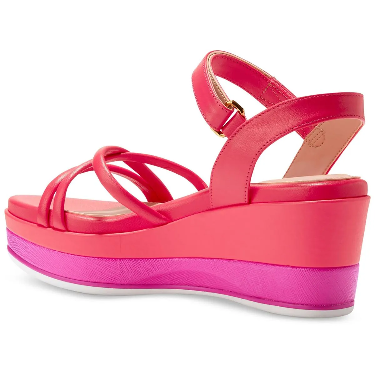 GA Addison Flatform Wedge Womens Leather Strappy Platform Sandals