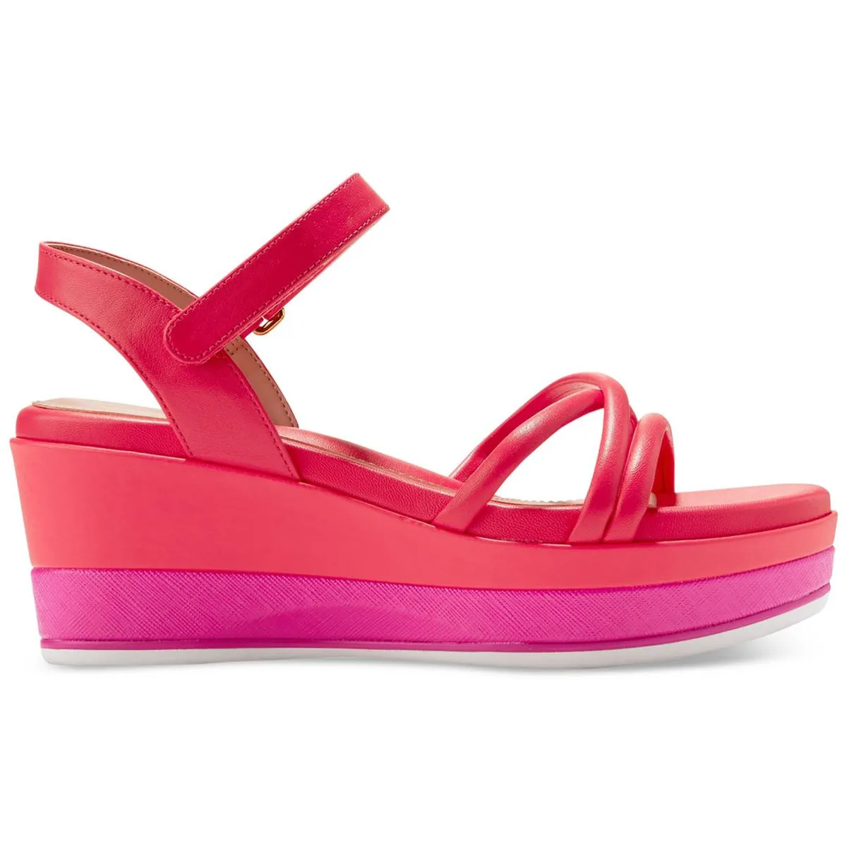 GA Addison Flatform Wedge Womens Leather Strappy Platform Sandals