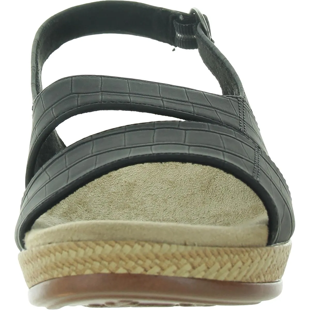 Gannett Womens Buckle Faux Leather Slingback Sandals