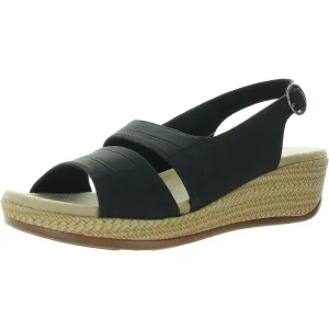 Gannett Womens Buckle Faux Leather Slingback Sandals