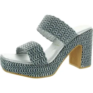 Gem Womens Woven Man Made Block Heel