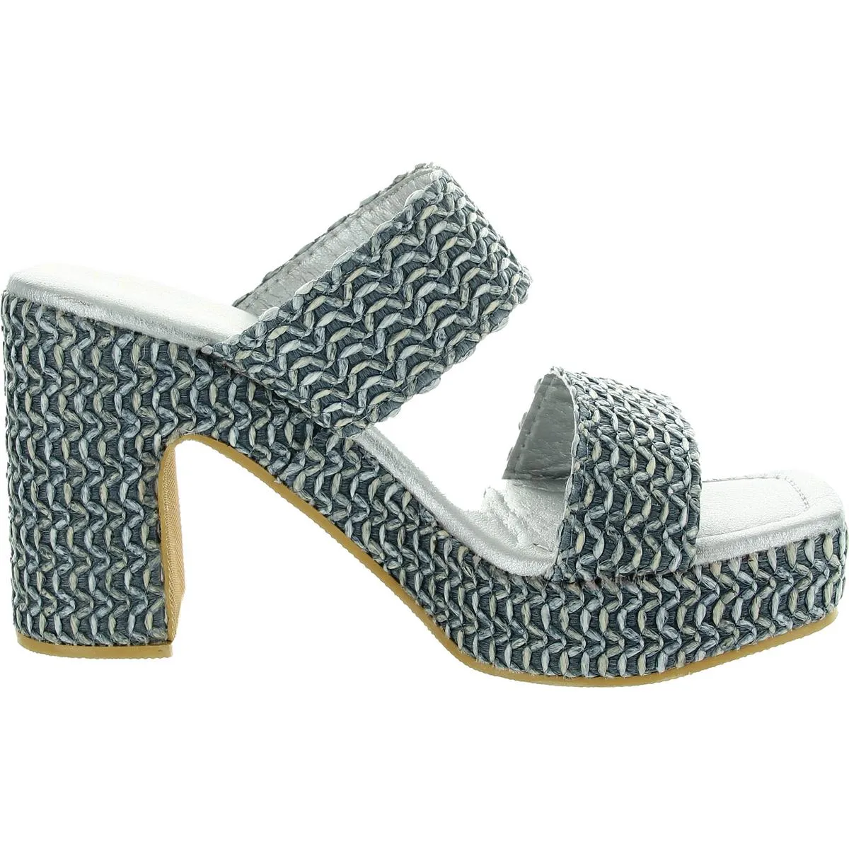 Gem Womens Woven Man Made Block Heel
