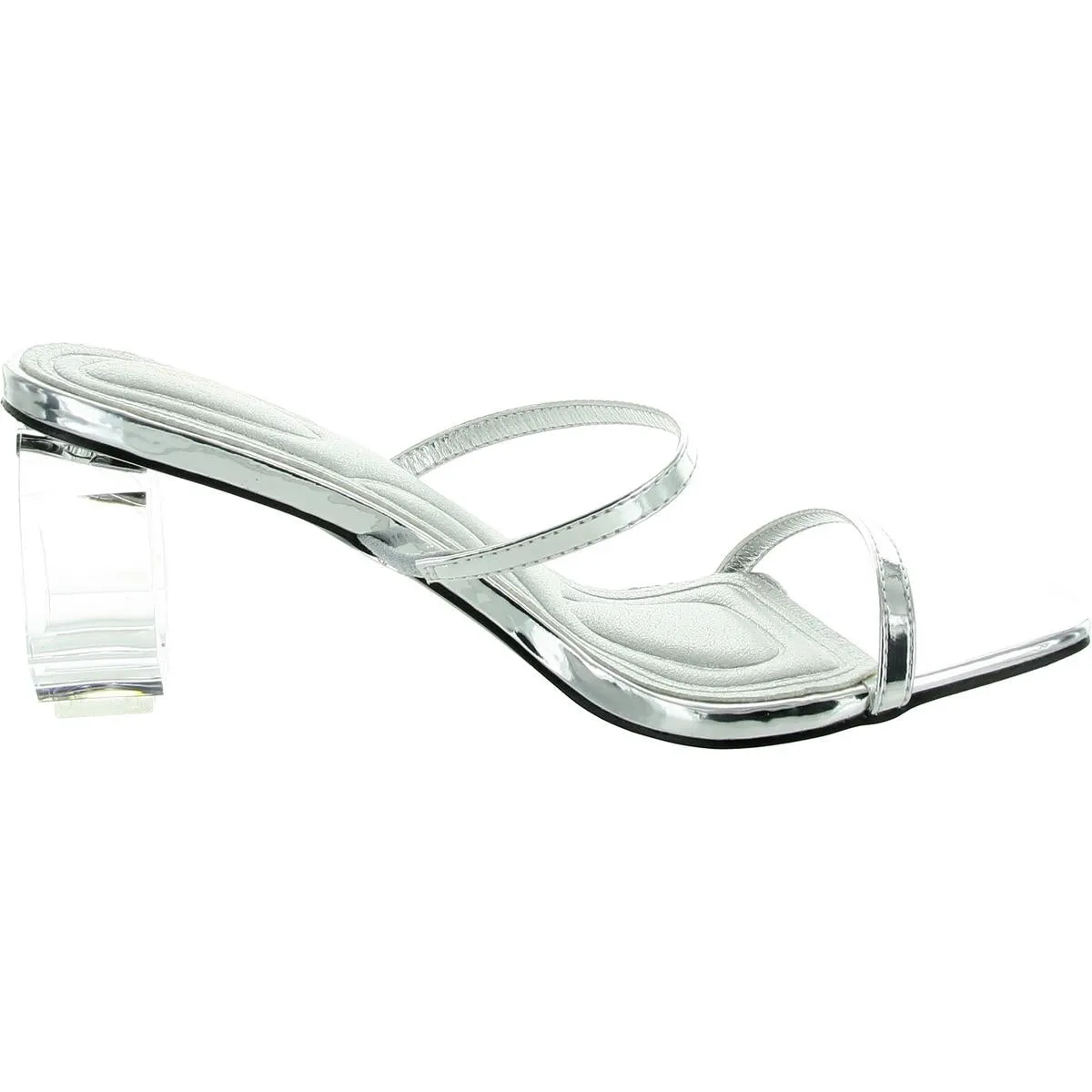 Gemelli Womens Metallic Faux Leather Heels