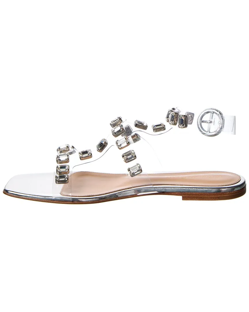 Gianvito Rossi Crystal Crash Leather & Vinyl Sandal