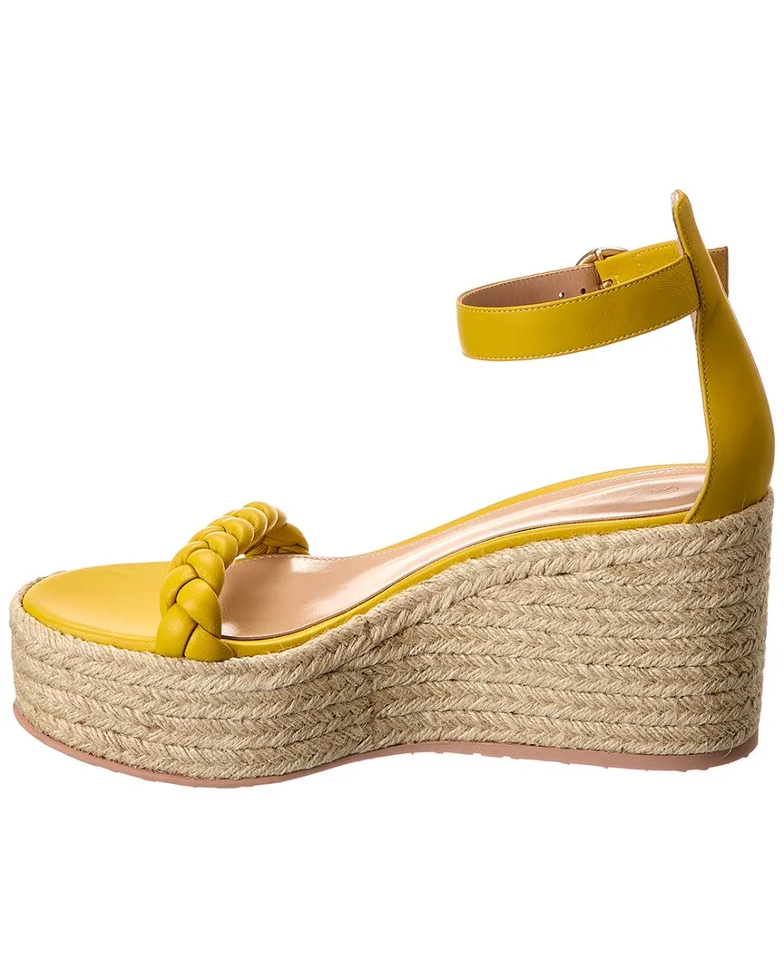 Gianvito Rossi Merida 45 Leather Platform Wedge Sandal