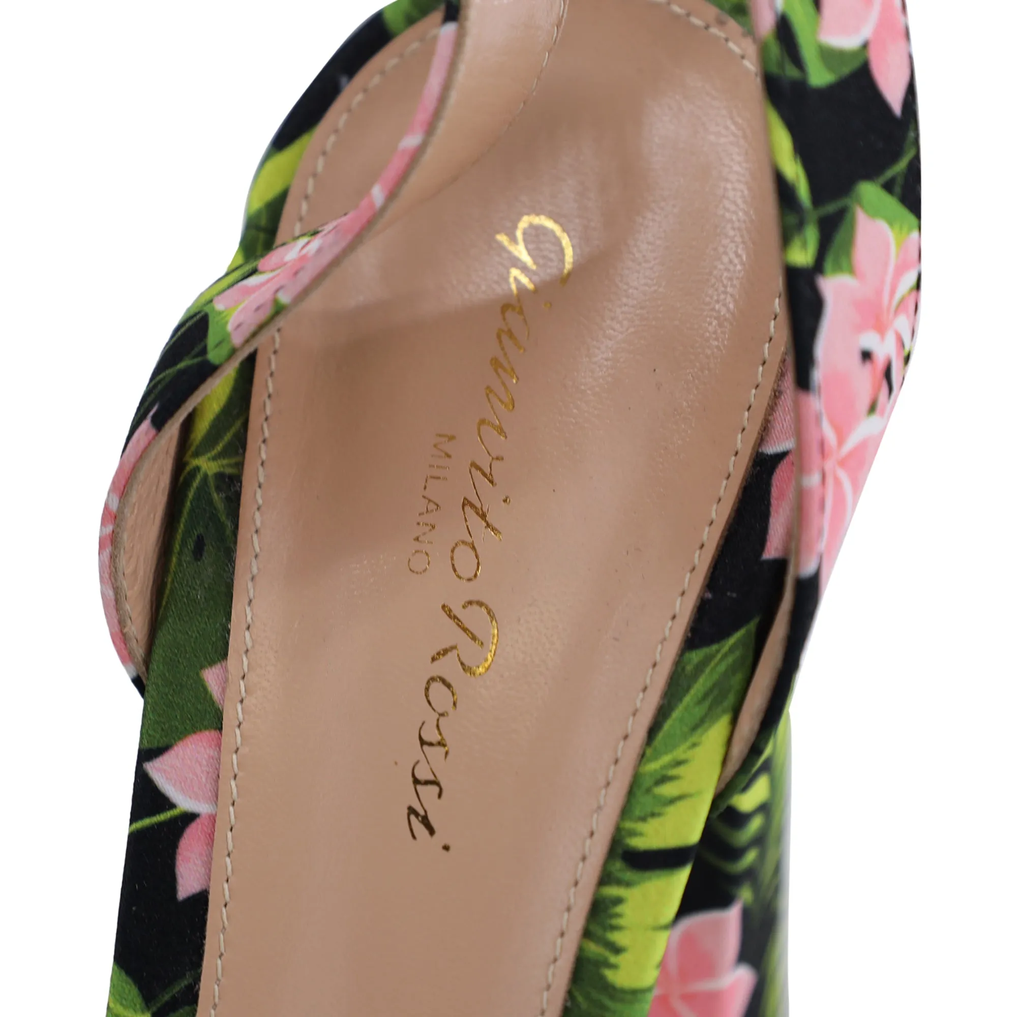 Gianvito Rossi Tandi Floral Sandals in Floral Print Satin